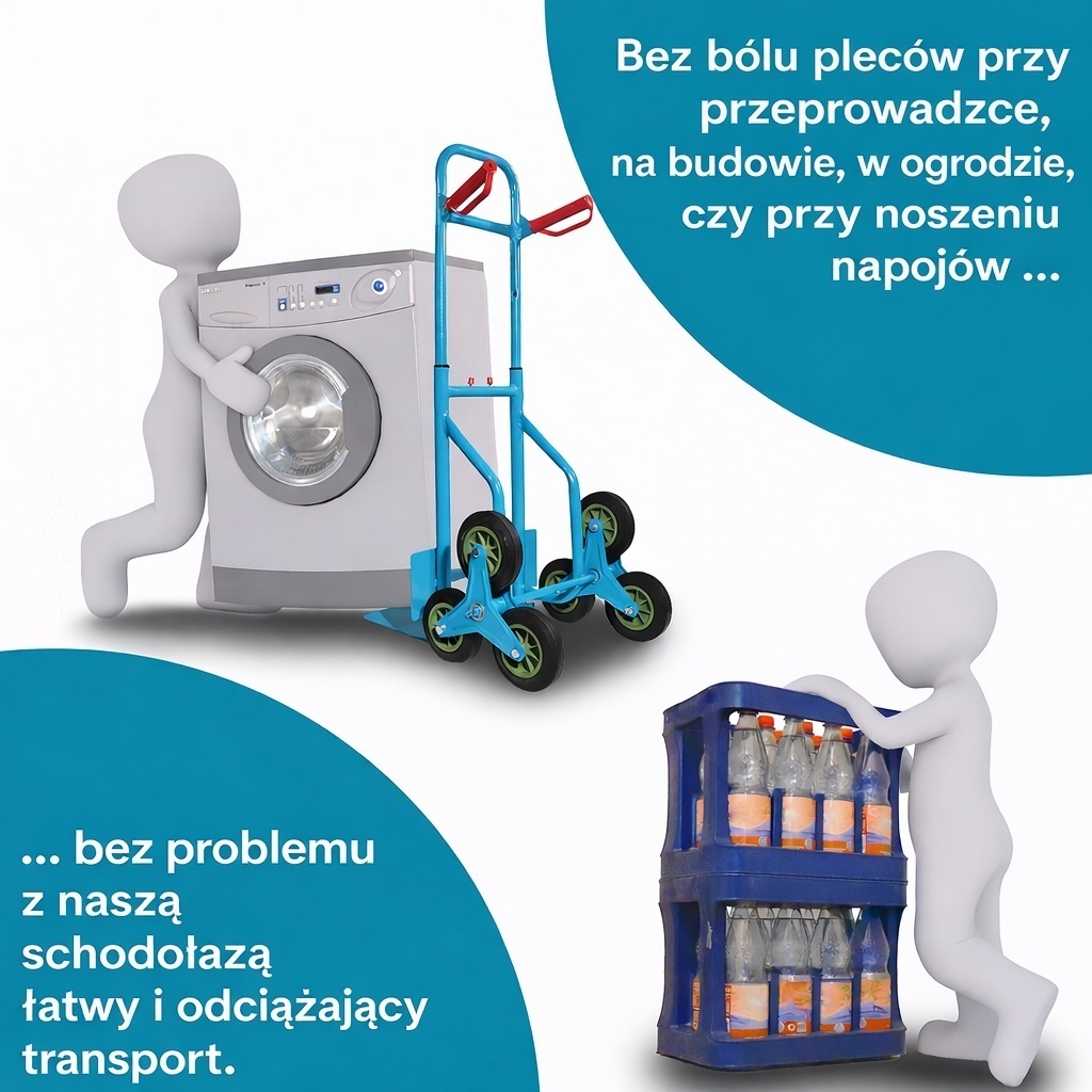 Skladový přepravní vozík rudl schodišťový do 200kg 3 barvy MS19623 19622 15906
